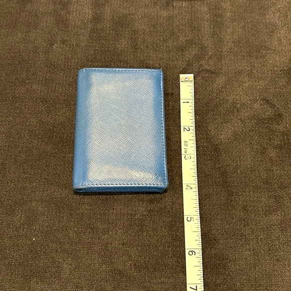 Certified Prada Saffino Leather Authentic Blue Vertical Card Holder 4x3 - Picture 9 of 11
